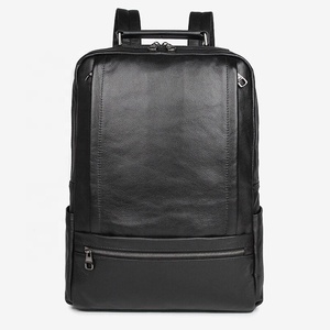 17 pouces Vachette Souple Sac À Dos En Cuir pour Hommes En Cuir Véritable Noir Cartable Voyage Sac MBF-0358 - Product Image 1