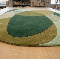 Tapis épais fait main en laine, antidérapant, respirant, léger, pliable, de qualité standard, au design géométrique moderne, idéal pour le voyage, le camping et les fourgonnettes.