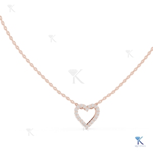 จี้เพชรแล็บโกรว์รูปหัวใจประดับเพชรแบบปาเว่ สร้อยคอทองคำแท้ 14K 18K เครื่องประดับผู้หญิงคุณภาพสูง ขายส่งจากโรงงาน ผู้จัดจำหน่าย B2B - Product Image 2