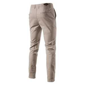 Pantalon chino élégant à taille haute et fermeture éclair, léger, 100 % coton, pour homme, vêtement décontracté tendance, vente en gros, exportation OEM - Product Image 5