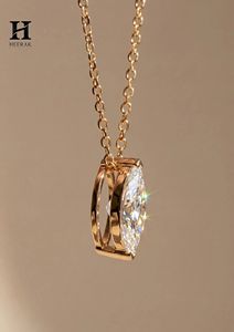 Minimalist Marquise Cut Diamond <b>Pendant</b> Necklace in 14k/18k <b>Solid</b> <b>Gold</b>, Fine Jewelry for Women - Product Image 2