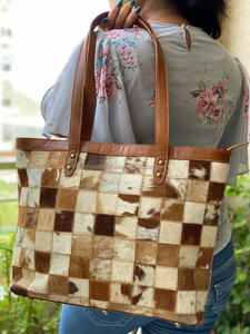 New Stylish Real Handmade Hair on Hide Fur <b>Leather</b> Evening Tote Bags Women Shoulder Bags High Quality Patchwork <b>Shopping</b> Bags - Product Image 2