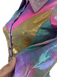 Camisa Western Rodeo Ecológica, Ligera, Transpirable, de Manga Larga, con Tela Brillante Elástica y Botones a Presión - Product Image 3