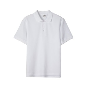 Polo à manches courtes en coton blanc pour homme Coupe classique Boutons sur le devant Couleur unie Style décontracté Tissu piqué tricoté - Product Image 5