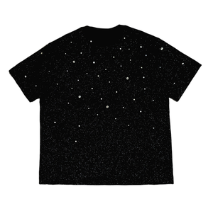 เสื้อยืดผู้ชายคุณภาพพรีเมียม ผ้าฝ้าย 100% ประดับเพชรเทียม ทรงหลวม สีดำ มีหลายขนาดให้เลือก - Product Image 2