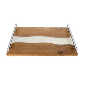 Plateau de service en bois et résine, artisanat de haute qualité fait main, plateau de service de qualité supérieure pour la cuisine et le rangement des aliments, à vendre - Product Image 3