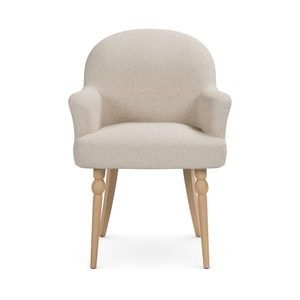 Silla de Comedor Moderna Nórdica Tapizada con Patas y Reposabrazos de Madera Tallada - Product Image 1