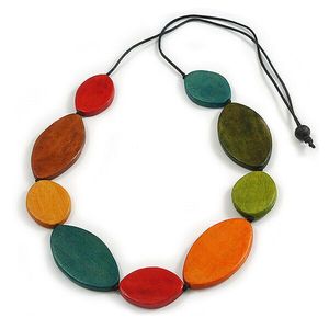 Collar de Resina y Madera Inspirado en la Artesanía Tradicional, Accesorio de Moda con Cristal - Product Image 4