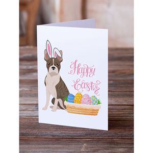 Whimsical Brindle Boston Terrier <b>Easter</b> Greeting <b>Cards</b> <b>Pack</b> of 8 A7 Size 5x7 Blank Note <b>Cards</b> with Envelopes - Product Image 2