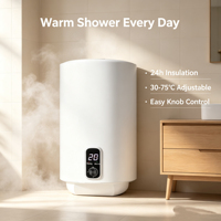 Chauffe-eau électrique compact en acier inoxydable émaillé de 30 litres pour petits bains, douche chaude en 30 minutes