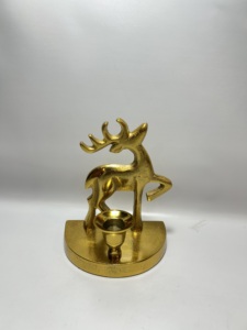 Support de bougie de Noël en aluminium doré superposé, vente en gros, support de bougie conique, centre de table décoratif pour les fêtes - Product Image 5