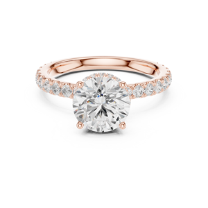 Anillo de Compromiso Art Deco con Moissanita Corte Proyecto Vinson, Chapado en Oro de 14K, Banda de Acero Inoxidable con Pavé, Anillo de Lujo para Novia, Certificado GRA - Product Image 1