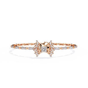 AMBER JEWELS T-984 Emerald Cut Natural Stone Star Chain Bracelet 18k <b>Solid</b> <b>Gold</b> Plated Claw Setting Hiphop Unisex Wedding IGI - Product Image 3