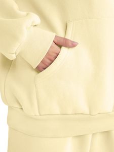 Women 2 Piece <b>Hoodie</b> Set Oversized Sweatshirt and Jogger Sweatpants OEM Custom Bulk Wholesale - Product Image 4
