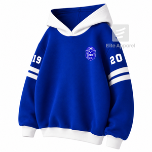 Sudadera personalizada de la hermandad Zeta Phi Beta con logo bordado en la parte delantera, color azul y blanco, manga larga, de algodón, para mujer. - Product Image 3