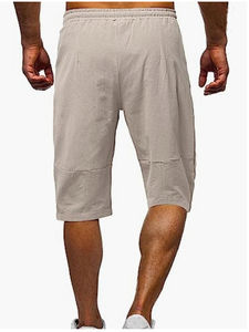 Custom <b>Men's</b> Bermuda Corduroy <b>Shorts</b> Breathable Eco-Friendly High Waist Elastic Waist Pocketed <b>Below</b> <b>Knee</b> Summer - Product Image 3