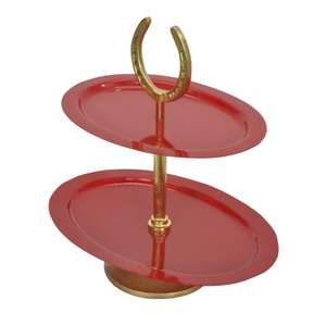 Decoración de Mesa para Fiesta de San Valentín, Vajilla, Centro de Mesa, Platos Ovalados, Soporte Decorativo de 2 Niveles para Pastel, Diseño de Herradura Dorada - Product Image 2