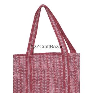 Bolsa de Mano Grande Acolchada de Algodón Hecha a Mano, Ecológica, Personalizable para Mujer, con Cierre, de Lona, con Estampado de Cielo, para Viajes de Verano, Compras - Product Image 2