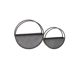 Juego de 2 macetas colgantes circulares de metal galvanizado, elegantes y modernas, para interiores y exteriores, a un precio económico. - Product Image 1