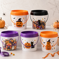 Cubo de Plástico Transparente de Grado Alimenticio al por Mayor de 300ml a 10 Litros con Tapa, Cubo Personalizado para Envasado de Dulces, Galletas, Yogur y Palomitas de Maíz