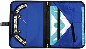 Étui souple en similicuir noir pour tablier maçonnique avec poignée [NOIR] Fermeture à bouton-poussoir - Product Image 6