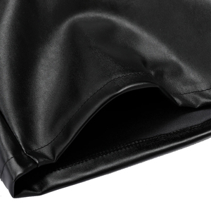 Pantalones Cortos Negros para Hombre, Recubiertos de PU, Cintura Alta, con Cierres Rojos, Cierre de Botón, Estilo Gótico, Material de Spandex y Poliéster - Product Image 5