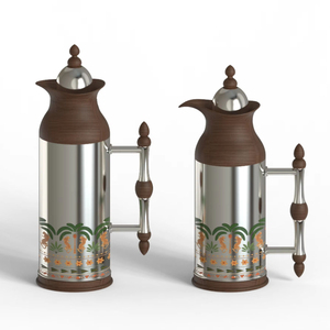 Thermos isotherme en acier inoxydable tropical avec motif floral et poignée en bois pour la cuisine - Product Image 5