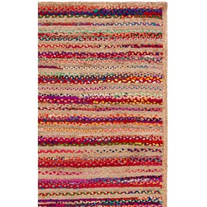 Alfombra Rectangular de Yute a Rayas Hecha a Mano, Estilo Bohemio, Pelo Corto, Ecológica, para Pasillo, Decoración del Hogar, Limpieza Localizada - Product Image 4