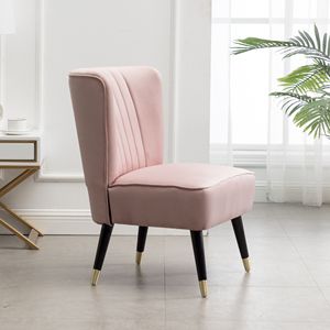 Poltrona d'Accento Elon in Velluto Rosa Contemporaneo per Soggiorno - Product Image 2