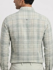 Chemise de travail ODM tissée à carreaux pour homme, décontractée, respirante, à manches longues, col rabattu, en sergé, idéale pour l'été - Product Image 3