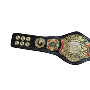 Cinturón de Campeón Mundial con Correa Negra y Detalles en Dorado y Rojo, Cinturones de Título Coleccionables Premium - Product Image 3