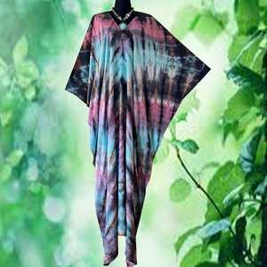 ชุดเดรสคาฟทันผ้าเรยอนย้อมสีแบบทำมือ ไซส์พลัส สไตล์เก๋ไก๋สำหรับใส่คลุมชุดว่ายน้ำ ทรงหลวมสบายๆ สไตล์โบฮีเมียน เหมาะสำหรับใส่ไปเที่ยวพักผ่อน - Product Image 4