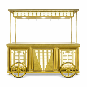 Mostrador buffet decorativo de acero inoxidable para catering de bodas - Product Image 1