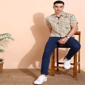 Camisas de vestir de seda ajustadas a la moda para hombre personalizadas, camisetas informales de manga larga antiarrugas transpirables con estampado para adolescentes de verano - Product Image 3