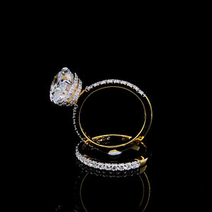 Anillo de compromiso de lujo con diamante amarillo dorado cultivado en laboratorio, corte ovalado, 6.05 ct, claridad VVS2, joyería fina para mujer - Product Image 1