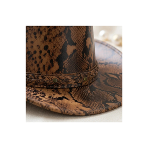 Chapeau de cowboy en cuir rayé unisexe, style décontracté, pour la plage en été, circonférence de la tête 48-50 cm - Product Image 6