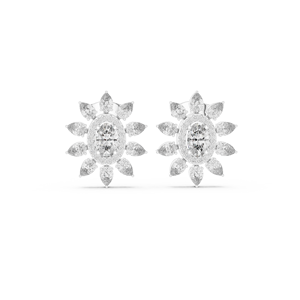 Classic Rhodium Plated S925 Sterling <b>Silver</b> Stock <b>Earrings</b> Luxury VVS Moissanite Lab Grown Diamond Women Stud <b>Earrings</b> - Product Image 4