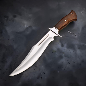 Couteau de chasse artisanal haut de gamme à lame fixe, tranchant, confortable et ergonomique, en acier inoxydable, avec manche en bois, OEM disponible - Product Image 1