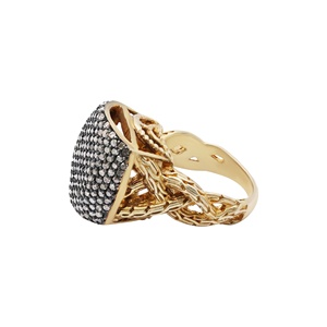 แหวนเงินแท้ 925 ชุบทองคำขาว ประดับเพชรแบบฝังเต็มวง ดีไซน์ทันสมัย จาก Memoria Jewels ขายส่ง - Product Image 2
