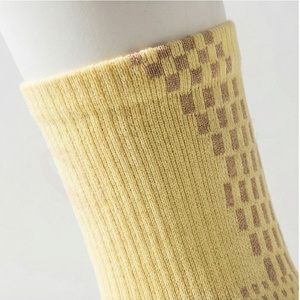 <b>Men's</b> Crew <b>Socks</b> Solid <b>Yellow</b> Knitted Breathable Cotton Polyester Spandex Summer Sports Regular Style - Product Image 4