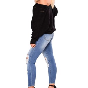 Nouvel Arrivage – Jean Décontracté en Denim Effiloché pour Femme, Coupe Crayon, Taille Mi-Haute, Respirant, Séchage Rapide, 100% Coton, Coupe Ample, OEM - Product Image 3