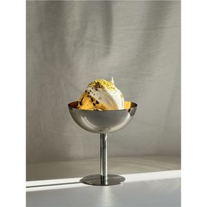 Vente en gros de coupes à glace en acier inoxydable, coupes à dessert en métal, coupes à sundae sur piédestal, verrerie de luxe pour desserts, pour restaurants - Product Image 1