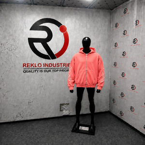 Coral Zip Hoodie Relaxed Fit 100% Cotton Solid Embroidered Breathable Everyday Fashion Cold Weather Loungewear City Style - Product Image 3