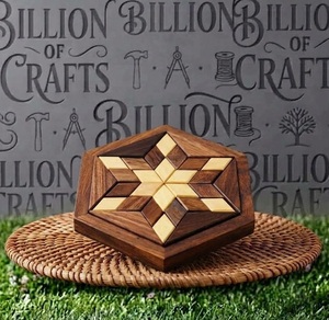 กระดานปริศนาไม้รูปดาว เกมปริศนาแบบนูน ของเล่นตั้งโต๊ะ DIY กล่องของขวัญงานฝีมือ - Product Image 2