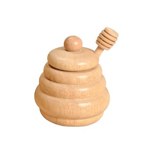 Tarro de Madera Artesanal para Miel con Tapa y Cuchara Dosificadora, Contenedor de Miel de Madera, Tarro de Almacenamiento, Venta al por Mayor - Product Image 1