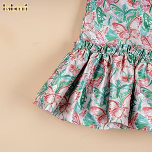 DR4528 – Robe pour filles en taffetas floral coupe trapèze – Imprimé multicolore - Product Image 3