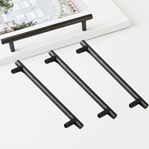 Factory Price Euro Style Zinc Alloy T-Bar Handle <b>Hardware</b> Products Antique Black Furniture Pull for Kitchen <b>Wardrobe</b> Cabinet - Product Image 3