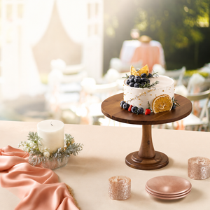 Best Selling Acacia Wood <b>Large</b> Size Cake Stand With Elegant Glass Lid Attractive Dessert Server Platter Top Seller Cake Tools - Product Image 3
