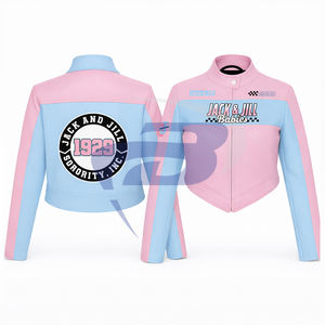 Chaqueta de cuero PU de la hermandad Jack And Jill Of America, de alta calidad, corte ajustado, estilo racing, personalizable con cualquier logotipo. - Product Image 1