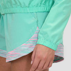 Conjunto Deportivo de Dos Piezas para Mujer, Chaqueta Cortavientos Informal y Pantalones Cortos, Resistente al Viento, Ecológico, Transpirable, para Entrenamiento Diario - Product Image 6